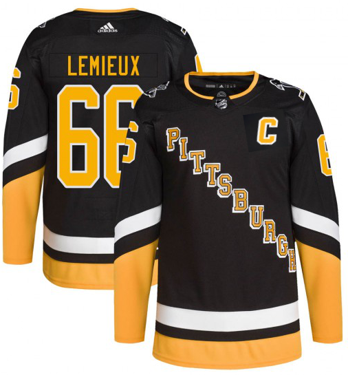 Men's Pittsburgh Penguins #66 Mario Lemieux 2021/2022 Black Stitched Jersey Men's Pittsburgh Penguins #66 Mario Lemieux 2021/2022 Black Stitched Jersey